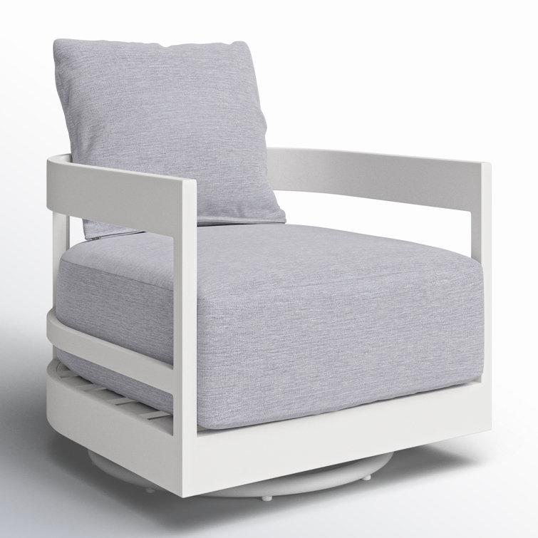 South Beach Gray Swivel Lounge Chair with Sunbrella Cushions