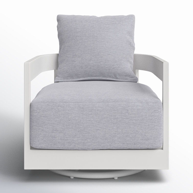 South Beach Gray Swivel Lounge Chair with Sunbrella Cushions