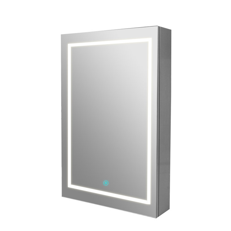 24'' W x 36'' H LED Lighted Wall Mounted Medicine Cabinet with Mirror