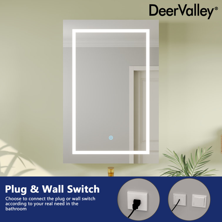 24'' W x 36'' H LED Lighted Wall Mounted Medicine Cabinet with Mirror