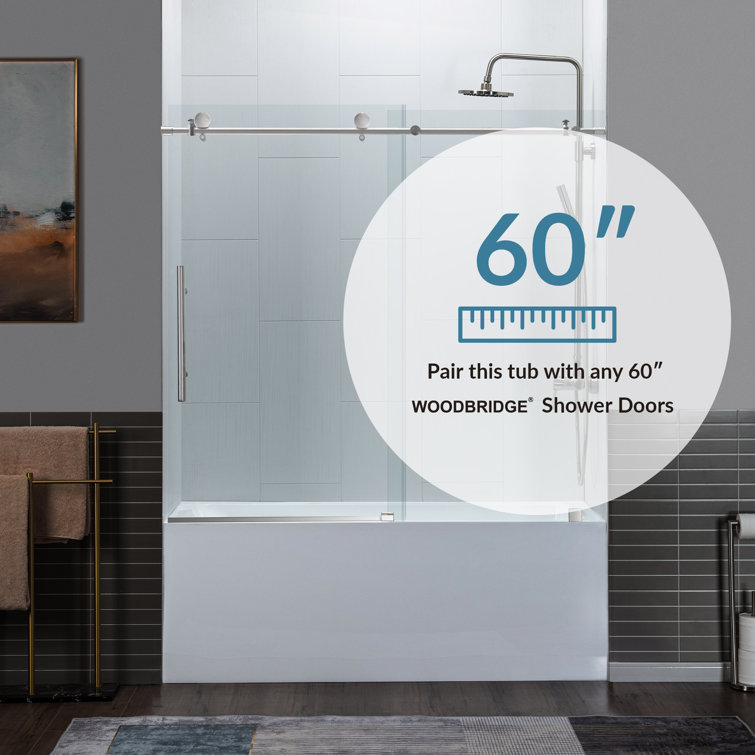 Vine 60'' x 30'' White Acrylic Alcove Soaking Bathtub