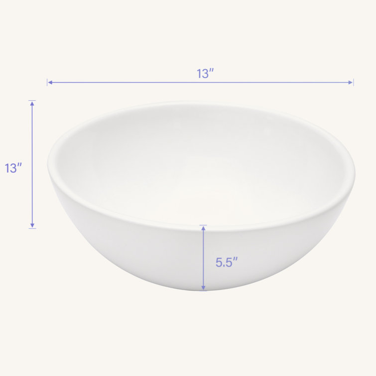 13'' White Ceramic Circular Vessel Bathroom Sink
