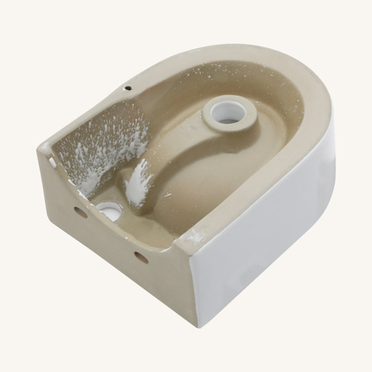 White Ceramic Rectangular Wall-Mount Bathroom Sink with Single Faucet Hole