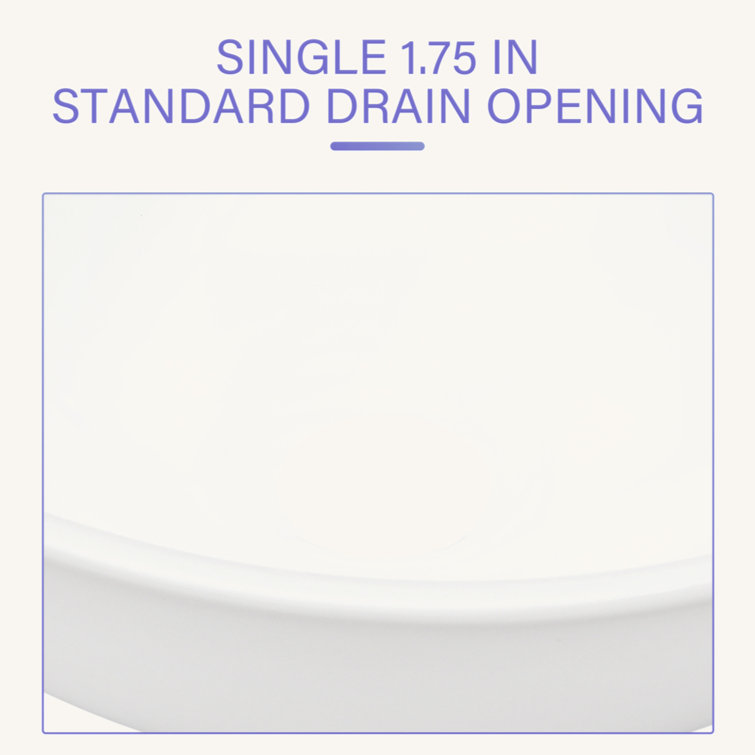 13'' White Ceramic Circular Vessel Bathroom Sink