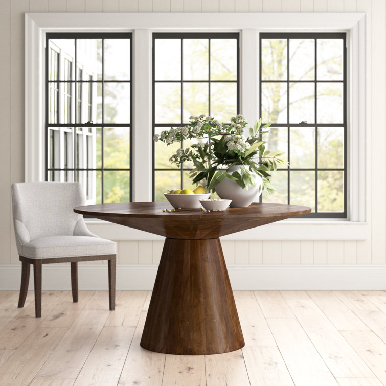 Mango Wood Round Pedestal Dining Table