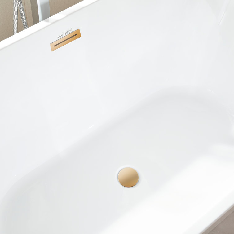 White 54" Freestanding Acrylic Soaking Bathtub