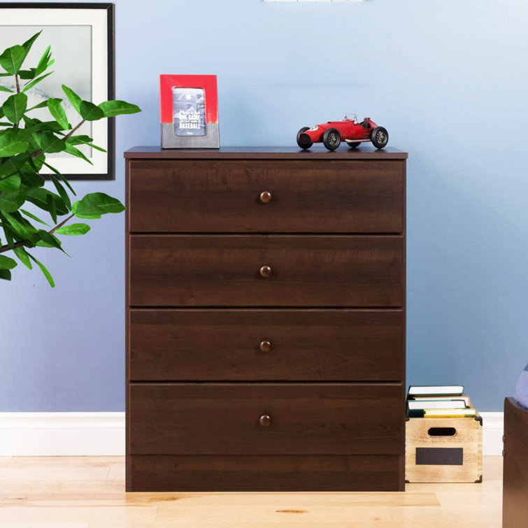 Astrid Espresso 4-Drawer Vertical Wood Dresser