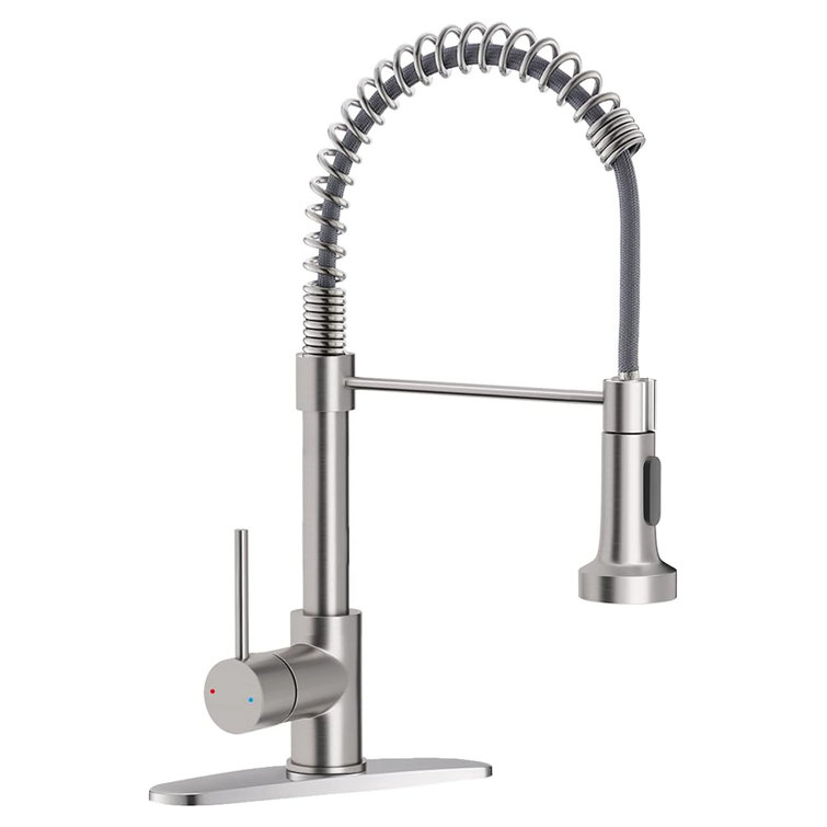 Brushed Nickel Single Handle Pull Down Kitchen Faucet