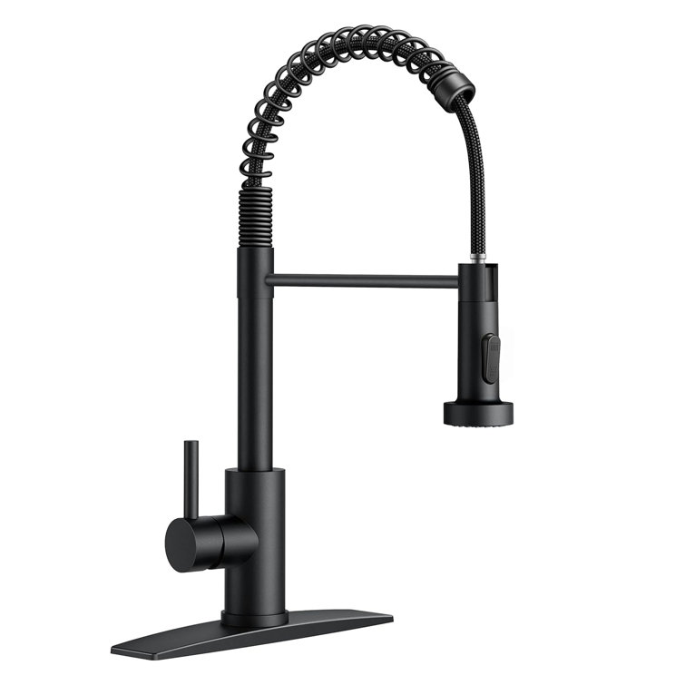 Matte Black Stainless Steel Pull Down Kitchen Faucet