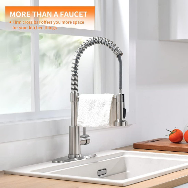 Brushed Nickel Single Handle Pull Down Kitchen Faucet