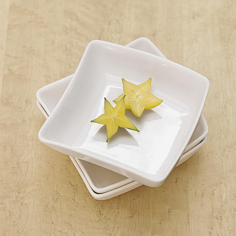 Elegant White Ceramic Square Snack Bowl for Everyday Elegance
