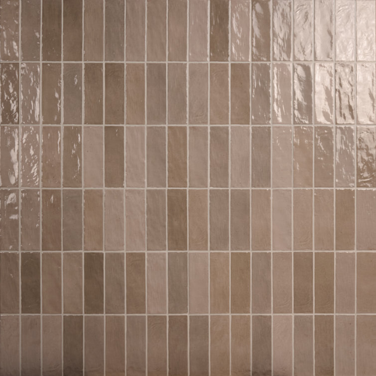 Karma 3" x 8" Brown Glazed Ceramic Subway Wall Tile