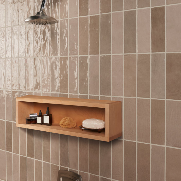 Karma 3" x 8" Brown Glazed Ceramic Subway Wall Tile