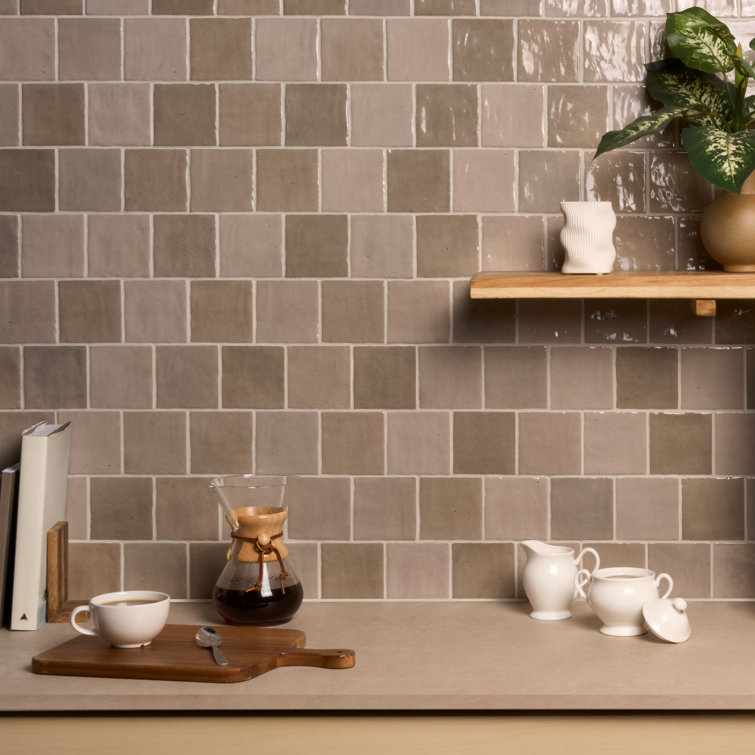 Kingston 4" x 4" Brown Glazed Ceramic Wall Tile