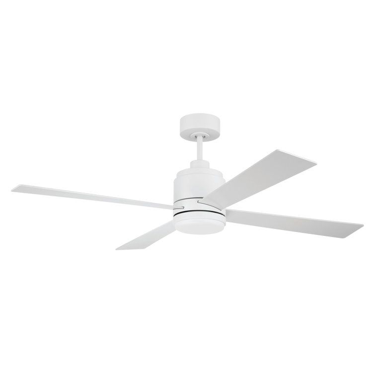 White 52" Modern Ceiling Fan with LED Light Kit