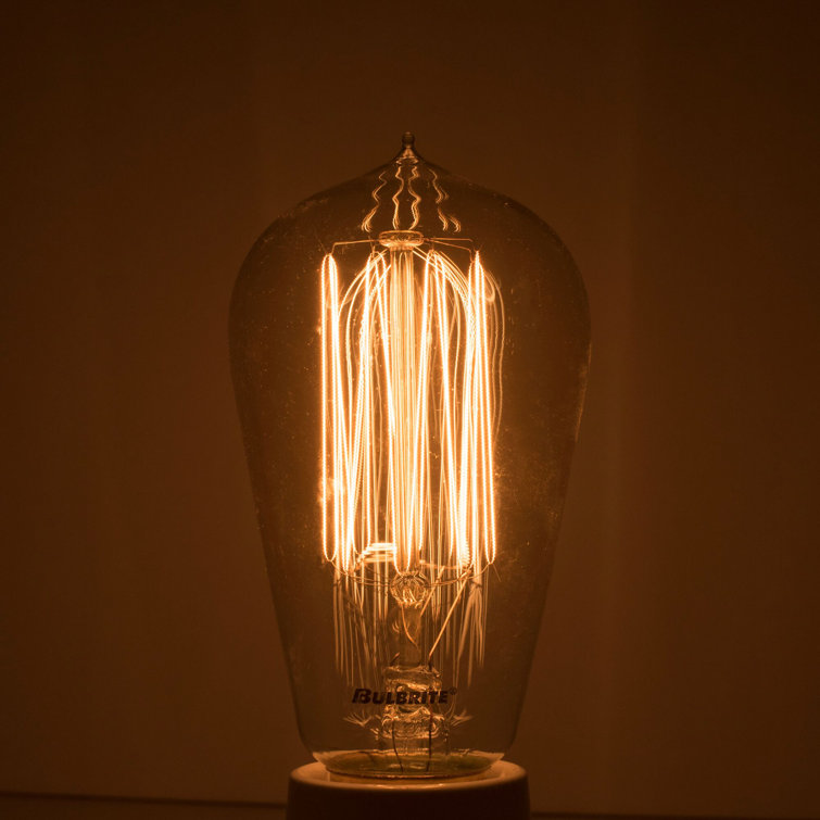 40 Watt Amber Dimmable Edison Squirrel Cage Light Bulb