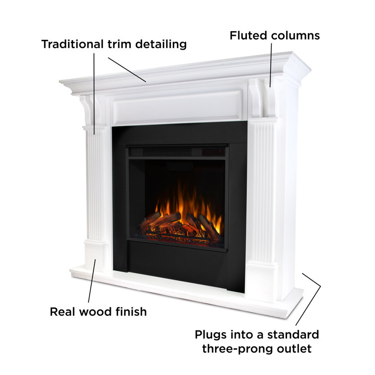Ashley 48" White Electric Fireplace with Mantel