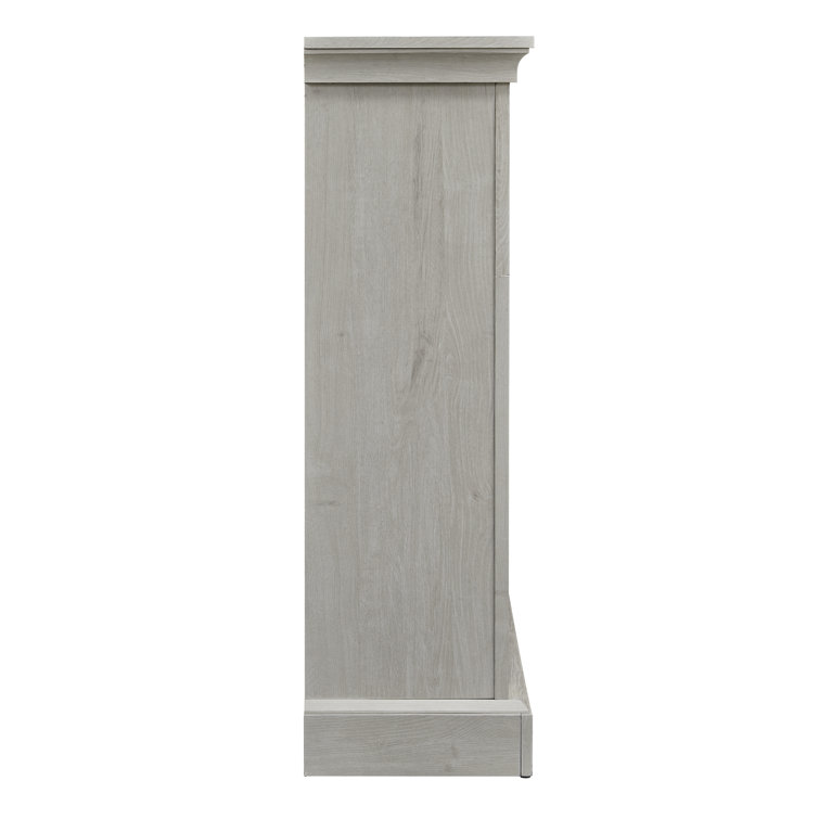 Fairfax Oak Freestanding Electric Fireplace with Stone Surround