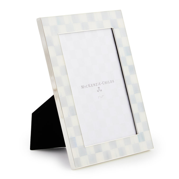 Sterling Check Silver 5x7 Tabletop Picture Frame
