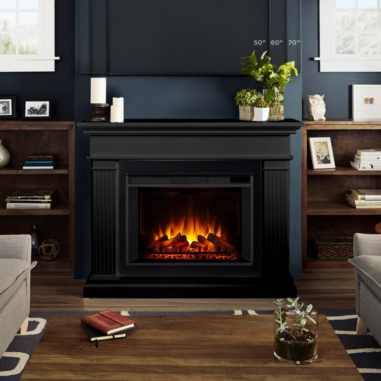 Centennial Grand Black Electric Fireplace with Mantel