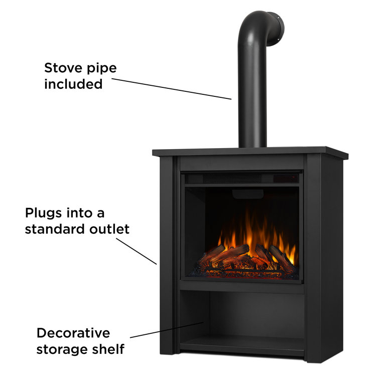 Hollis 32" Black Electric Fireplace with Mantel