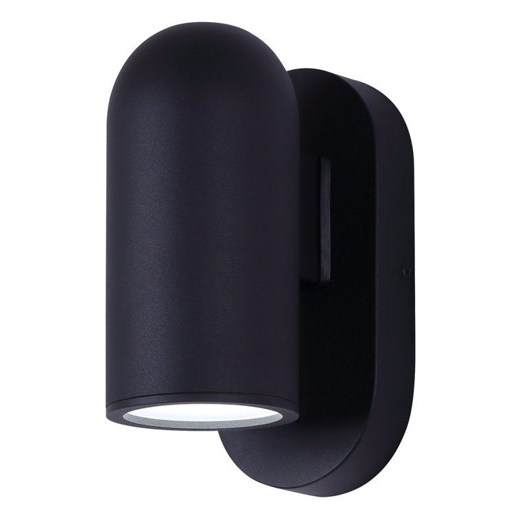 Matte Black Frosted Glass Dimmable LED Outdoor Wall Light