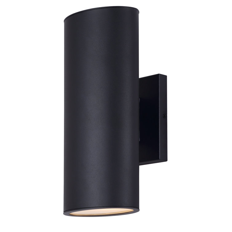 Black Modern Cylindrical Outdoor Wall Lantern