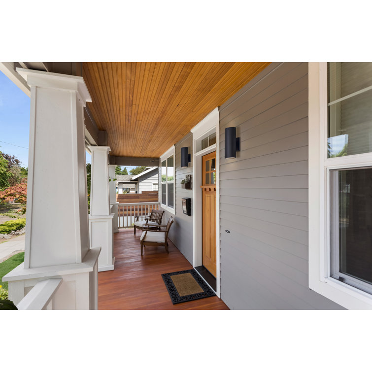 Black Modern Cylindrical Outdoor Wall Lantern