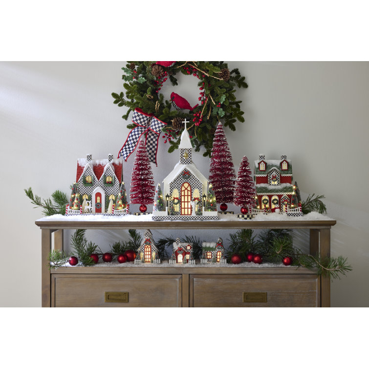 Festive Red and Green Artificial Christmas Wreath with Ribbon