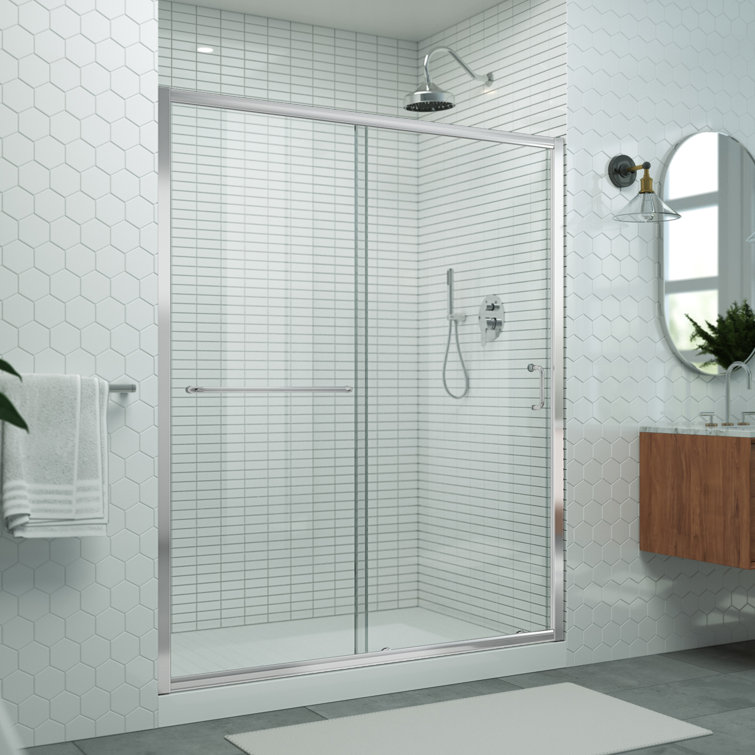Levantine 56-60 x 72 Chrome Semi-Frameless Sliding Shower Door