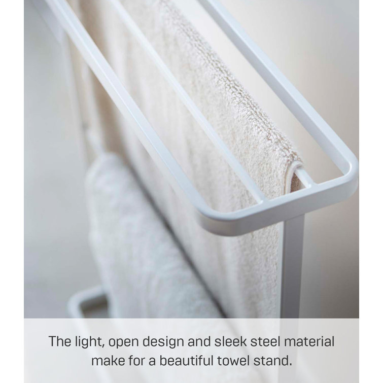 White Steel Modern Bathroom Towel Stand