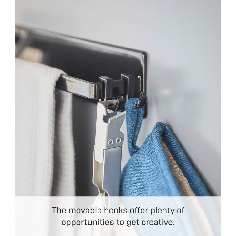 Black Steel Wall Mounted Magnetic Kitchen Towel Rack