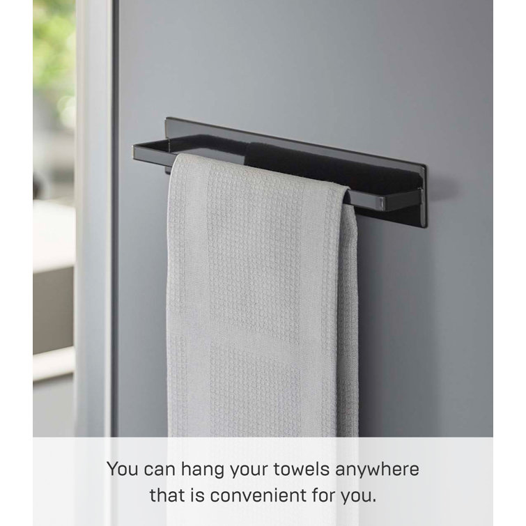 Black Steel Wall Mounted Magnetic Kitchen Towel Rack