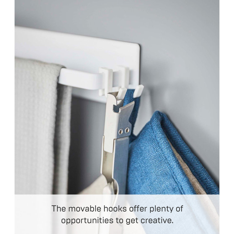 White Steel Wall Mounted Magnetic Kitchen Towel Hanger