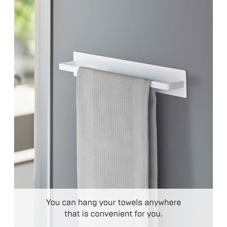 White Steel Wall Mounted Magnetic Kitchen Towel Hanger
