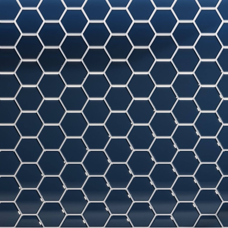 Deep Blue Gloss 11x12 Glass Honeycomb Mosaic Tile