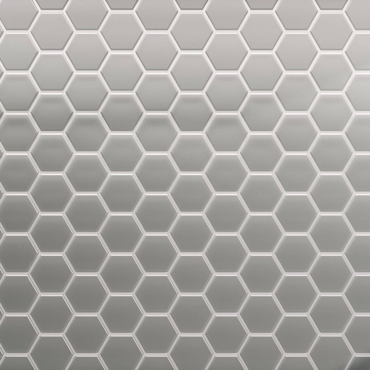 Marsh Matte Gray Glass Honeycomb Mosaic Tile 11x12