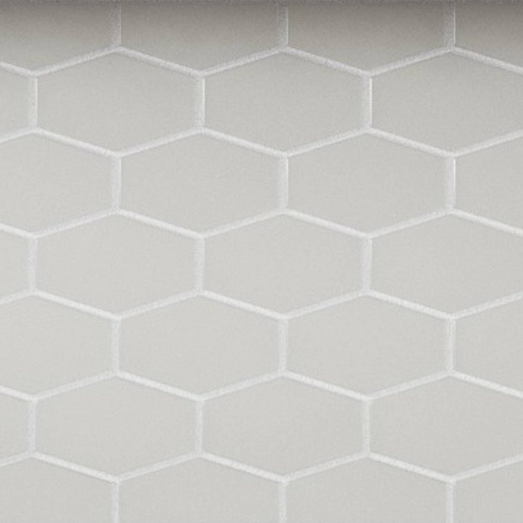 Misty Gray Matte Glass Honeycomb Mosaic Tile 11x11