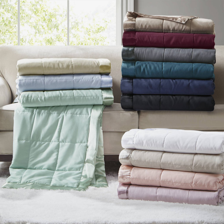 King Teal Reversible Satin Trim Down Alternative Blanket