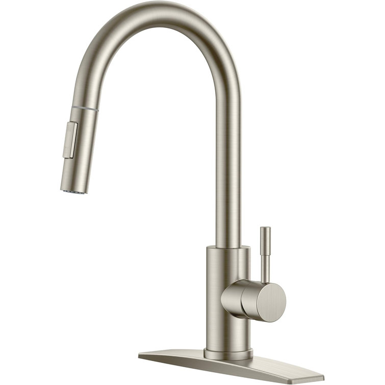 Brushed Nickel Single Handle Pull Down Kitchen Faucet