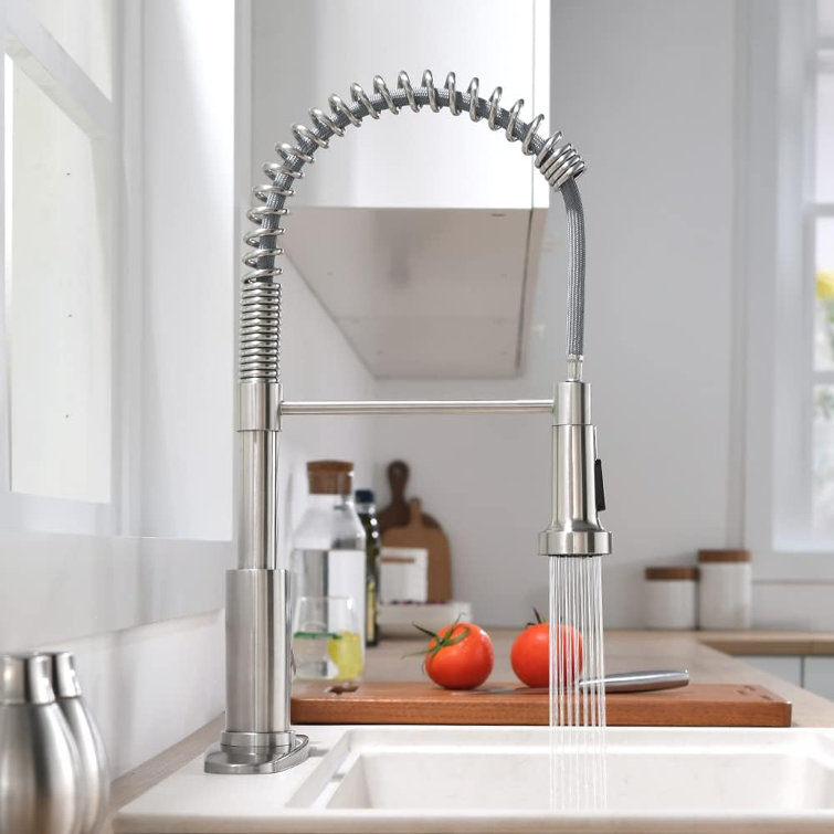 Brushed Nickel Single Handle Pull Down Kitchen Faucet