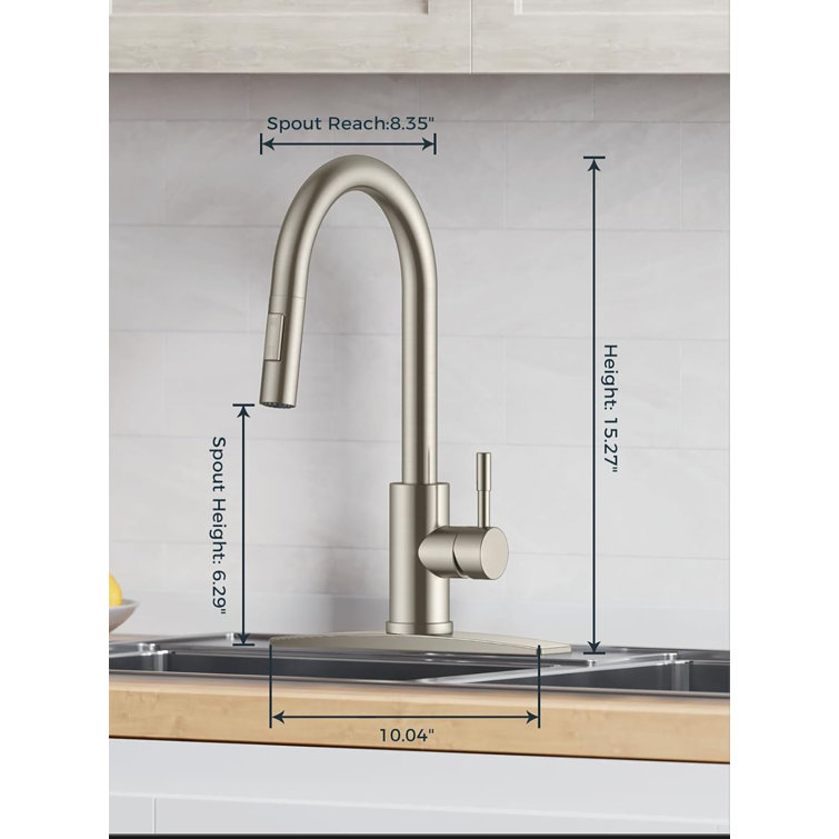 Brushed Nickel Single Handle Pull Down Kitchen Faucet