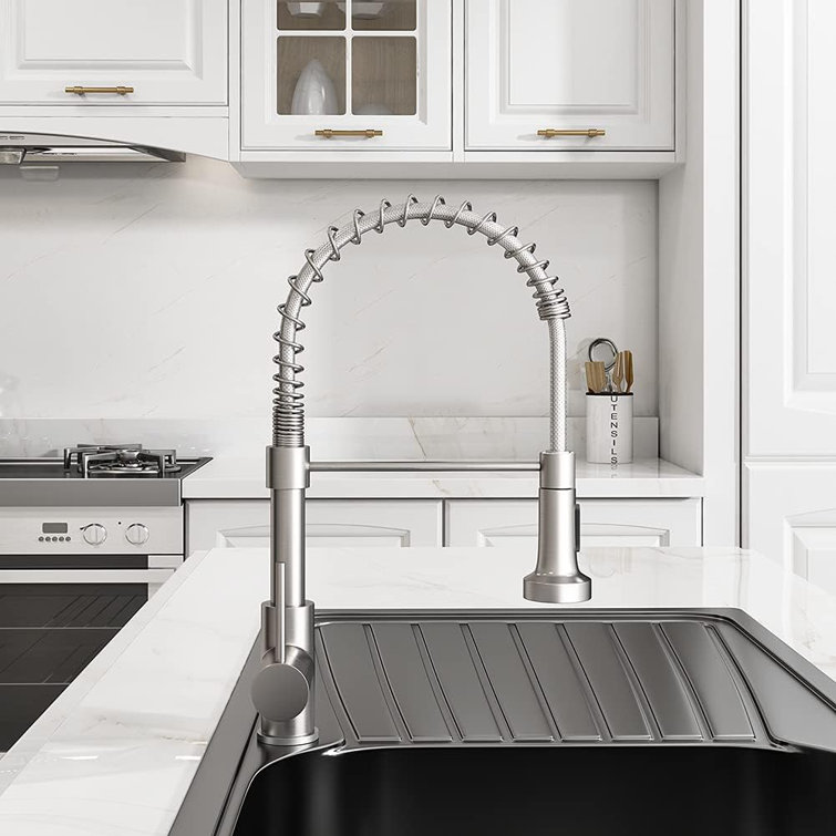 Brushed Nickel Single Handle Pull Down Kitchen Faucet
