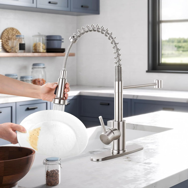 Stainless Steel Pull-Out Spray Kitchen Faucet with Single Handle