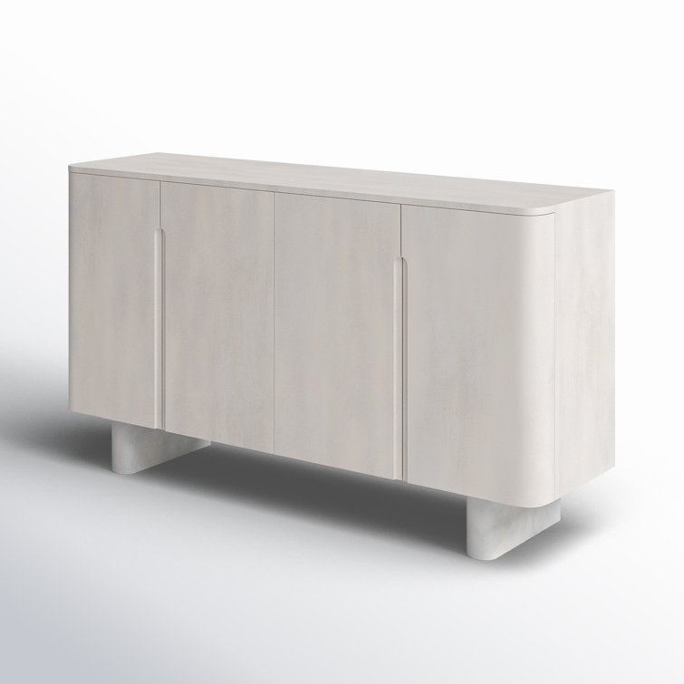 Crew 59'' White Mango Wood 4-Door Sideboard