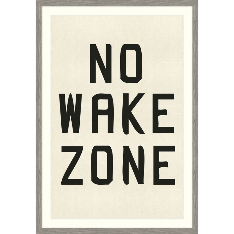 No Wake Zone Black and White Canvas Art