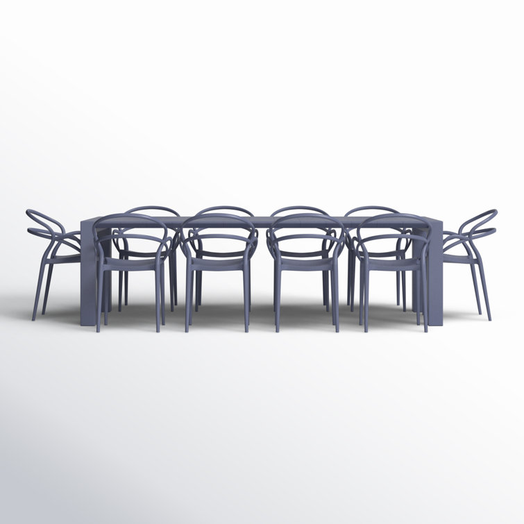 Mila Dark Gray Extendable 11-Piece Outdoor Dining Set