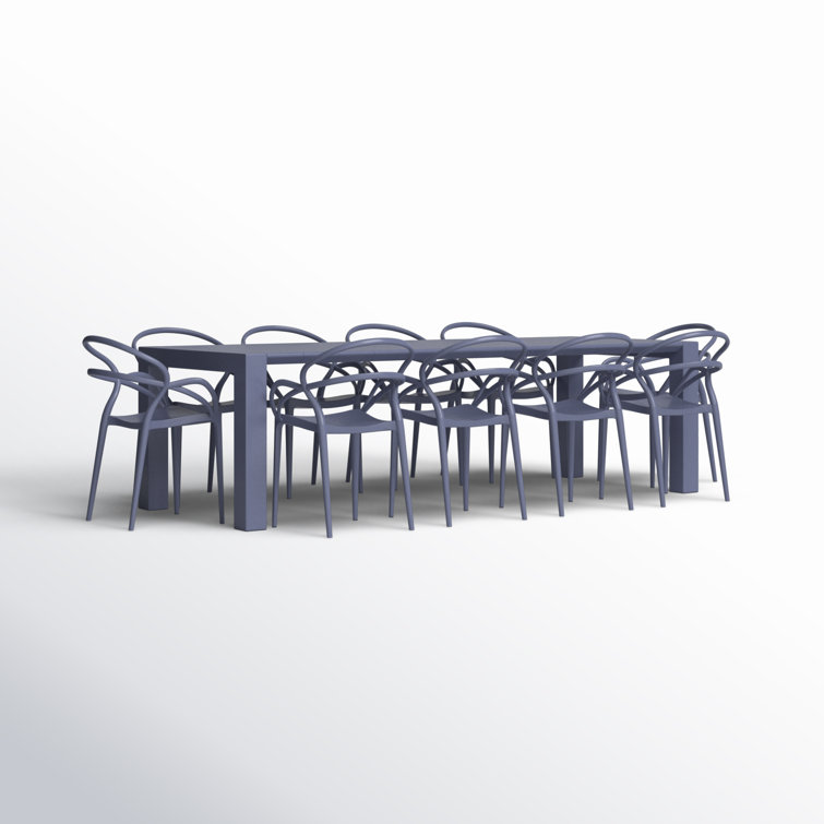 Mila Dark Gray Extendable 11-Piece Outdoor Dining Set