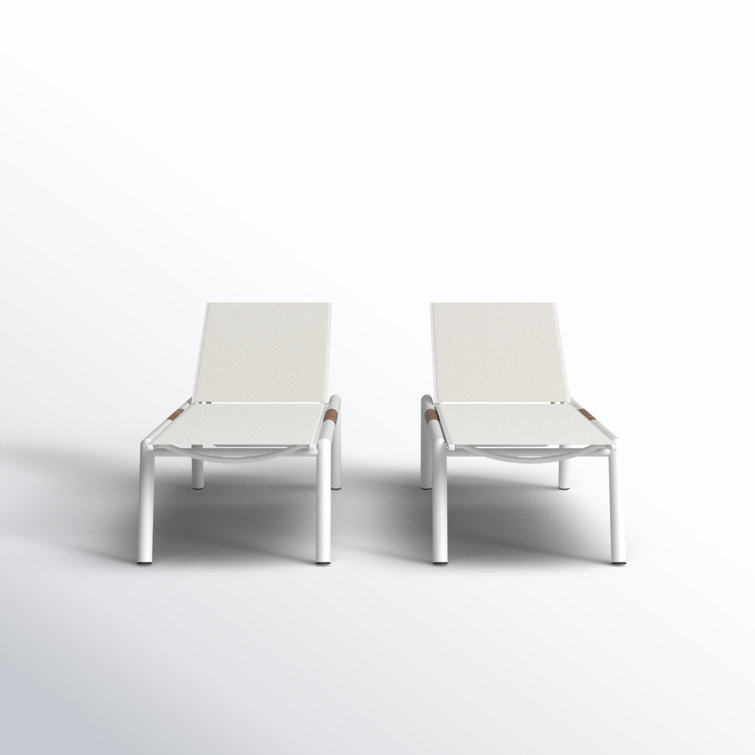 Stokes 25'' Outdoor Powder Coated Aluminum Chaise Lounge