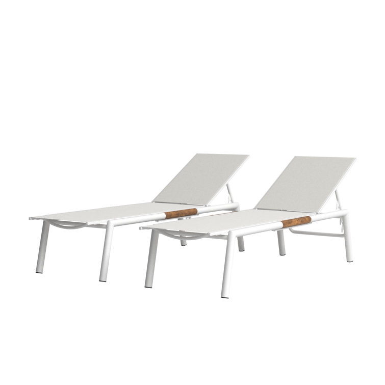 Stokes 25'' Outdoor Powder Coated Aluminum Chaise Lounge